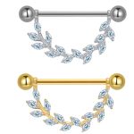 Piercing Mamilo Titânio Galho Zircônia/T380