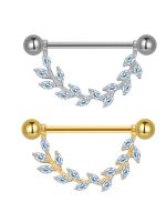 Piercing Mamilo Titânio Galho Zircônia/T380