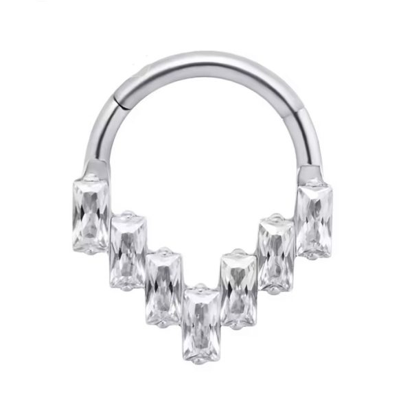 Piercing Argola Titânio Com Pedras/T397 - Imagem 2