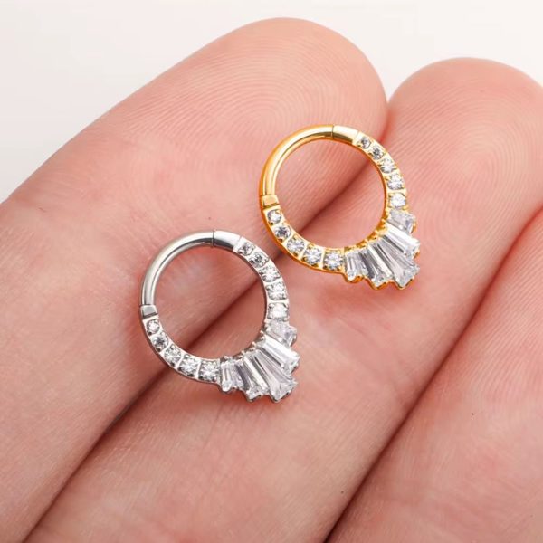 Piercing Argola Titânio Com Pedras/TAL400 - Imagem 3