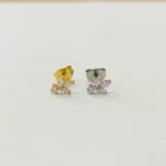 Brinco Titânio 1 Pedra 3 Folhas/TE422