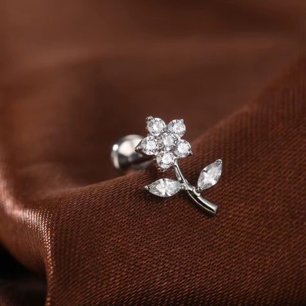 Piercing Labret Aço Flor com Galho/A737 - Imagem 2