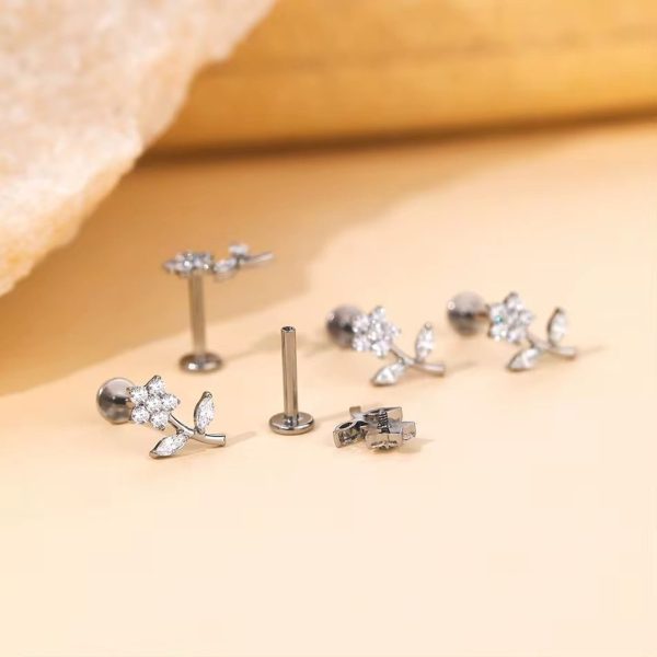Piercing Labret Aço Flor com Galho/A737 - Imagem 5