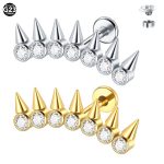 Piercing Labret Titânio - Cluster Spike com Zircônia/T071