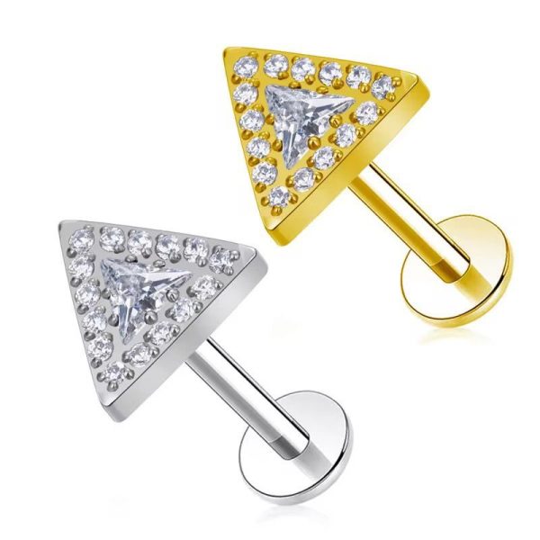 Pircing Labret Titanio Triângulo/T420 - Imagem 1