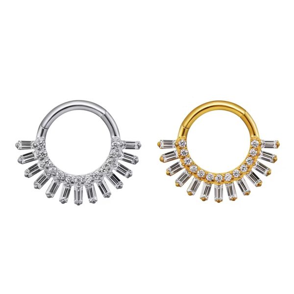 Piercing Argola Titânio Com Pedras/T398 - Imagem 1