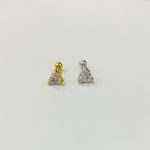 Labret Coração com Pedra Folheado/F596