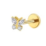 Piericng Titânio Labret Borboleta /T409 - Imagem 3