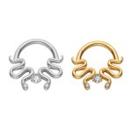 Piercing Argola 2 Serpentes com Zircônia/T620