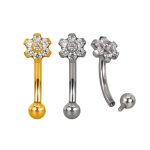 Piercing Minibarbell Curvo Titânio Flor 6/T619