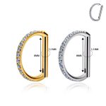 Argola Click Titânio - Formato 'D' Meia Zircônia /TAC011