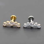 Piercing Labret Titânio Mini Cluster 5 Zircônia Cravejada/828