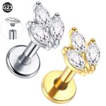 Piercing Labret Titânio 3 Folhas/T662
