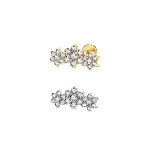 Piercing Labret Titânio 3 Flores/T672 - Imagem 1