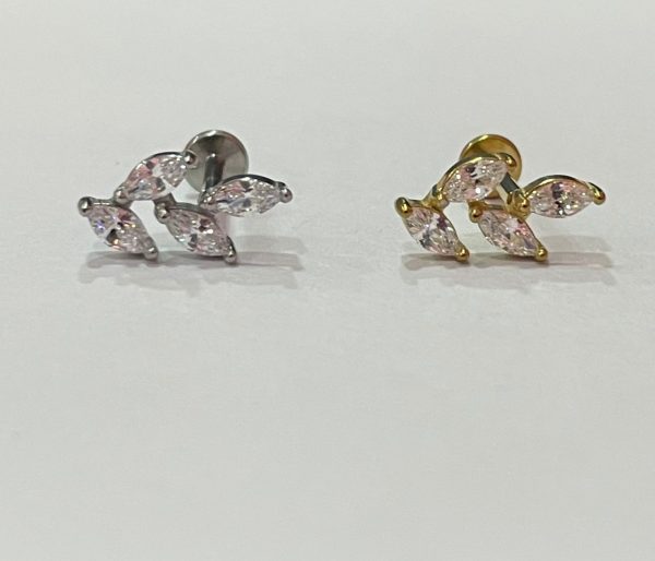 Piercing Labret Aço Galho 4 Zircônia/A740 - Imagem 5