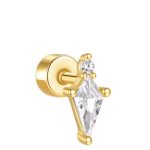 Piercing Labret Titânio Losango Zircônias/T666