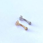 Piercing Minibarbell Curvo Titânio Flor 6 com Zirconia na Bolinha/T678