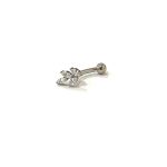 Piercing Minibarbell Curvo Titânio Galho com Zircônia/T683
