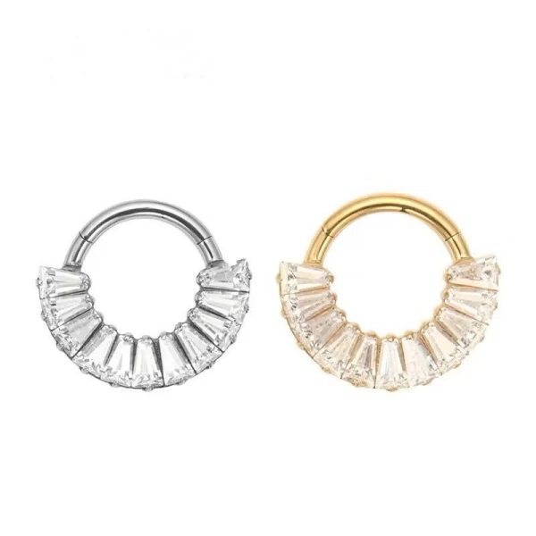 Piercing Argola Titânio com 11 Zirconias /T688 - Imagem 1