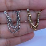 Piercing Argola com Corrente e Ponto de Luz Aço/A697