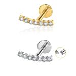 Piercing Labret Cluster 7 Zircônias Titânio/T668