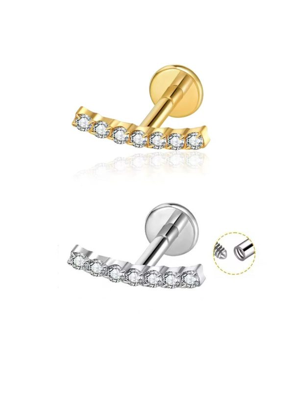 Piercing Labret Cluster 7 Zircônias Titânio/T668 - Imagem 1