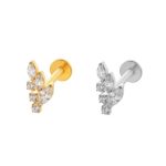 Piercing Labret Titânio Galho com 6 Zirconias/T830