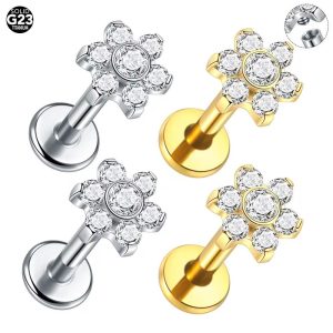 Piercing Labret Titânio Flor/T654