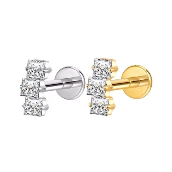 Piericng Labret Titânio 3 quadrados/T669 - Imagem 1