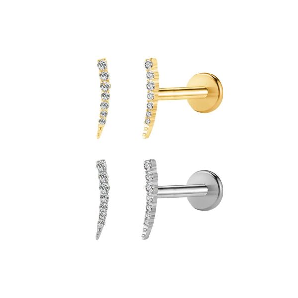 Piercing Labret Titânio Cluster 7 Mini Zircônias Cravejada/T658 - Imagem 1