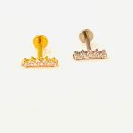 Piercing Labret Titânio Mini Cluster 5 Pedras/T675