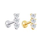 Piercing Labret Titânio 3 Corações/T661