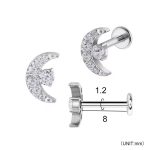 Piercing Labret Titânio Lua Zircônias Cravejadas/T651 - Imagem 3