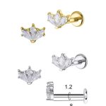 Piercing Labret Aço 3 Zircônia/A741