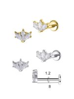 Piercing Labret Aço 3 Zircônia/A741