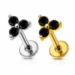 Piercing Labret Titânio Trinity Zircônia Rosca Interna /T671 - Imagem 3