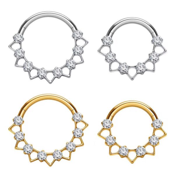 Piercing Argola Titânio Zircônia Cravejada/T699 - Imagem 1