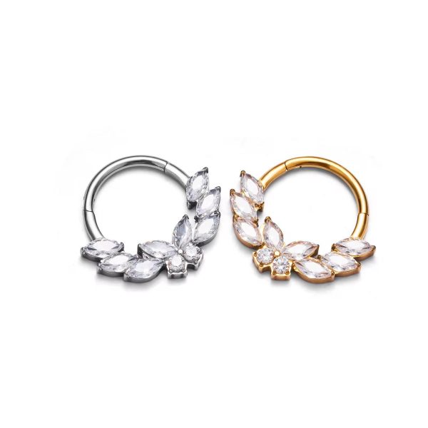 Piercing Argola Titânio Borboleta Zircônia/T700 - Imagem 1