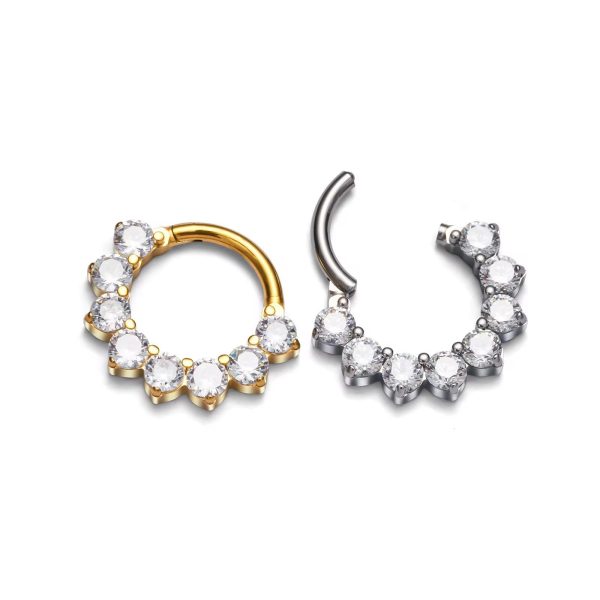Piercing Argola Titânio Zircônia Cravejada/T701 - Imagem 1