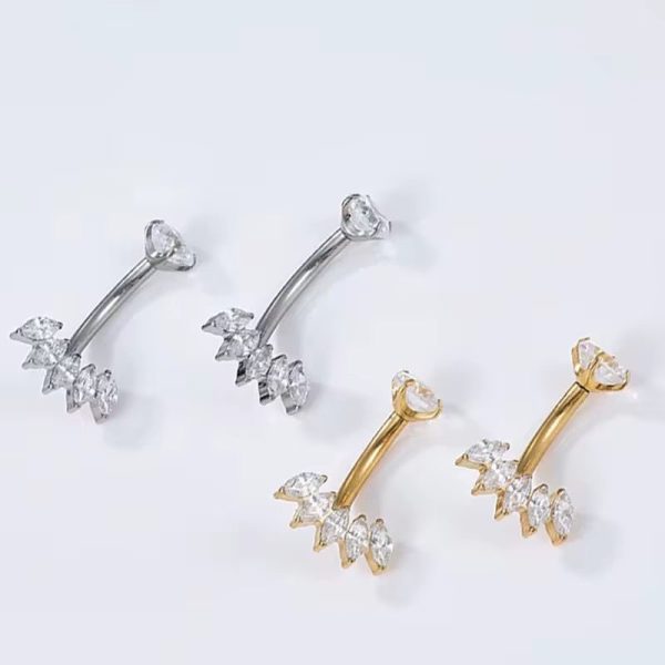 Piercing Banana Titânio Zircônia Cravejada/T710 - Imagem 1