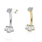 Piercing Banana Titânio Zircônia Cravejada/T709