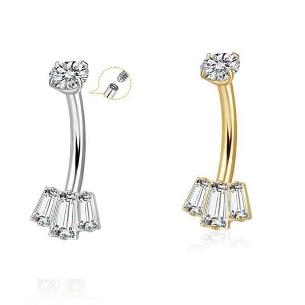 Piercing Banana Titânio Zircônia Cravejada/T709 - Imagem 1