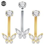 Piercing Banana Borboleta Titânio/T706