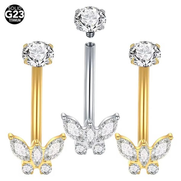 Piercing Banana Borboleta Titânio/T706 - Imagem 1