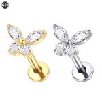 Piercing Labret Titânio Borboleta/TLA319