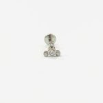 Piercing Labret Aço Cirúrgico 4 Zircônia/A721