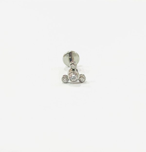 Piercing Labret Aço Cirúrgico 4 Zircônia/A721 - Imagem 1