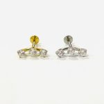 Piercing Labret Aço Cirúrgico Cluster 3 Zircônia/A722