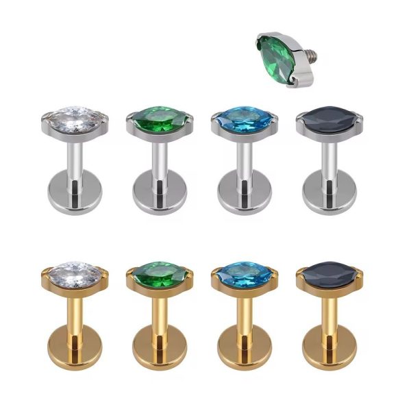 Piercing Labret Titânio Oval/T647 - Imagem 1