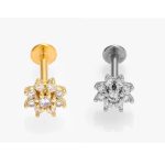 Piercing Labret Aço Flor 8 Pétalas/A734